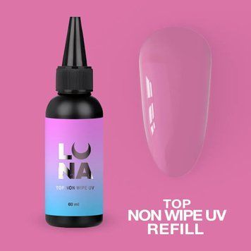 Топ для гель-лаку без липкого шару з УФ-фільтром Top Non Wipe UV Refill / 60ml 300-4492 фото