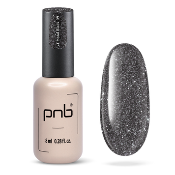 UV/LED Gel Polish SHOCK EFFECT 09 Crystal black PNB 8 ml PNB-2017 фото