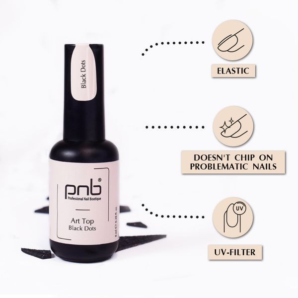 Art Top PNB, Black Dots, Matte, No wipe, 8 ml PNB-3111 фото