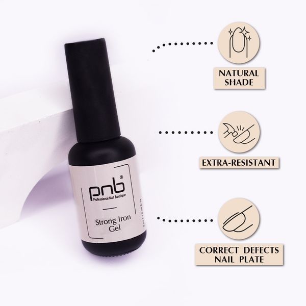 PNB UV/LED Strong Iron Gel, Crystal Pink, 8 ml PNB-4229 фото