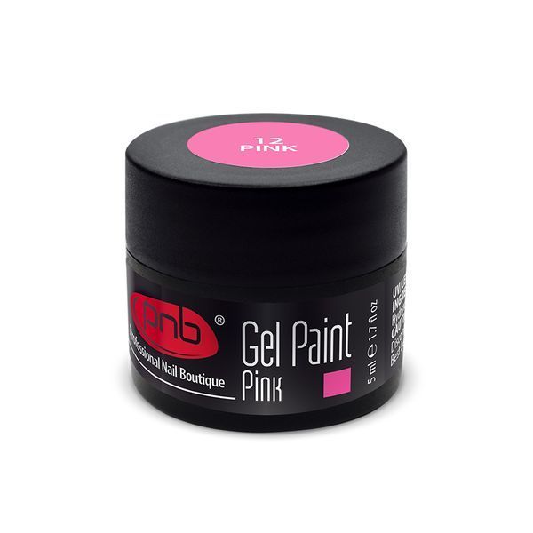 УФ/ЛЕД Гель-краска PNB 12 рожевий / UV/LED Gel Paint Pink PNB, 5мл PNB-5312 фото