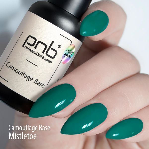 Камуфлююча каучукова база PNB, Омела, зелена/UV/LED Camouflage Base, Mistletoe, 8мл PNB-2144 фото