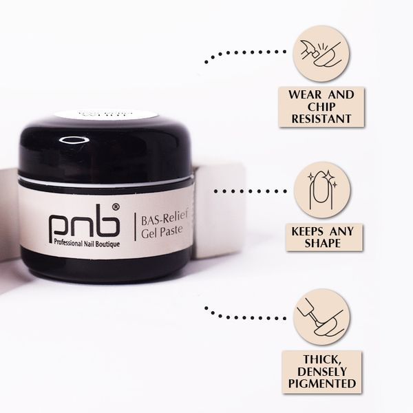 Гель паста PNB барельєф / UV / LED Gel Paste Bas-Relief (біла), 5 мл PNB-5601 фото