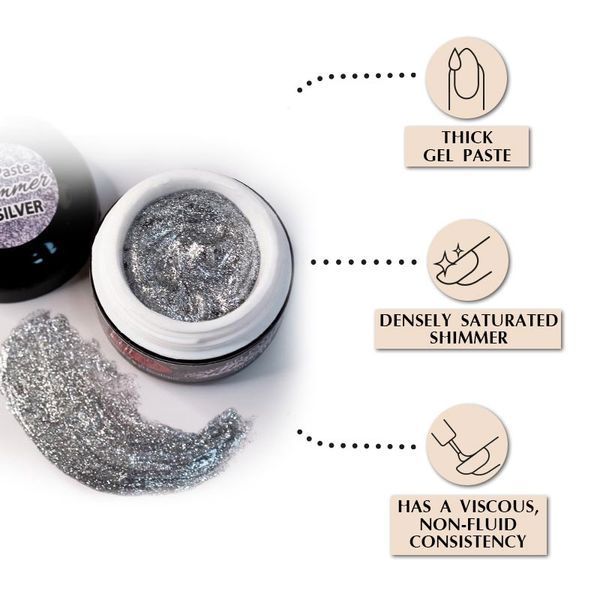 Shimmer Gel Paste PNB 01 silver PNB-5401 фото