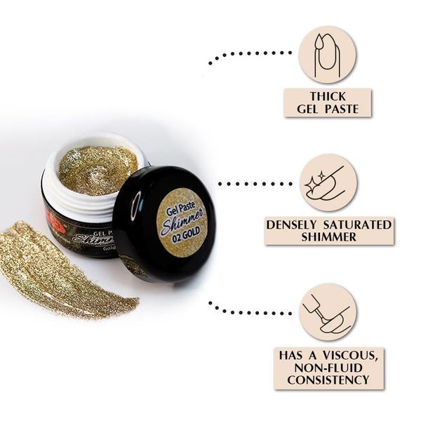 Shimmer Gel Paste PNB 02 gold PNB-5402 фото