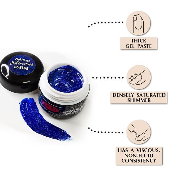 Shimmer Gel Paste PNB 06 blue PNB-5406 фото