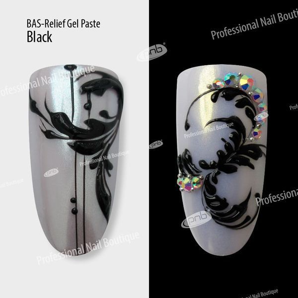 УФ/ЛЕД Гель-паста барельеф / UV/LED Gel Paste Bas-Relief (чорна), 5 мл PNB-5602 фото