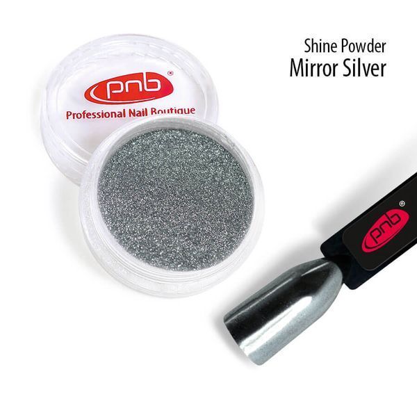 Втирка-блиск Зеркальное срібло PNB /Shine Powder Mirror Silver PNB, 0,5 г (6 шт/упак) PNB-8013 фото