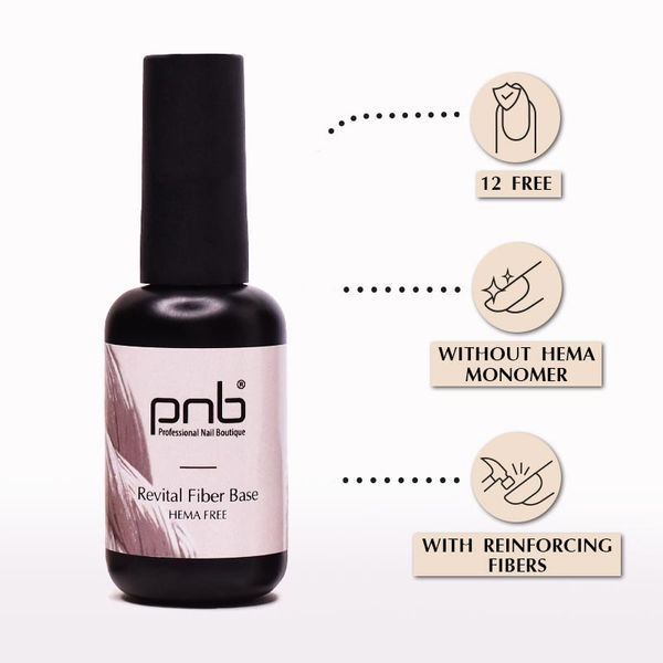 PNB UV/LED Revital Fiber Base, Floral Nude, HEMA FREE 8 ml PNB-4019 фото