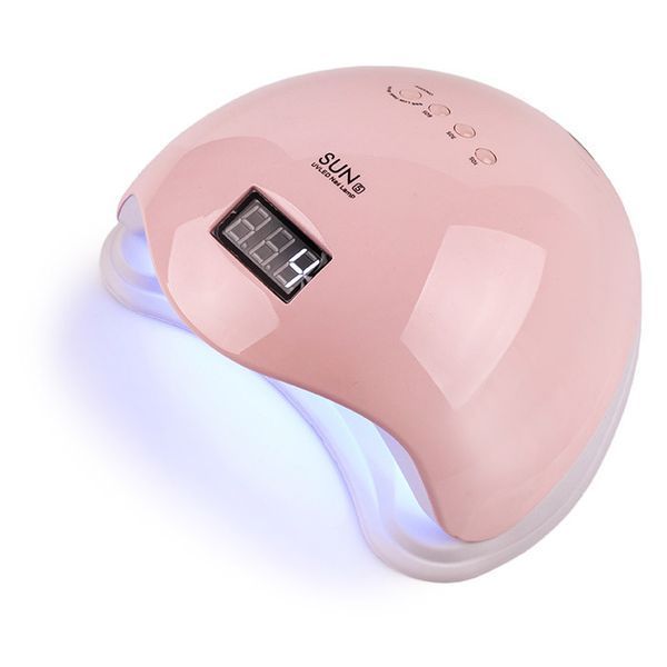 Лампа LED/UV гібрид SUN 5 48 Вт з дисплеєм Рожева SUN-015 фото