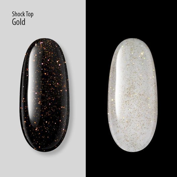 UV/LED Shoсk Top PNB, Gold, No Wipe, 8 ml PNB-3114 фото