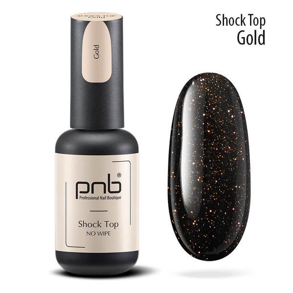 UV/LED Shoсk Top PNB, Gold, No Wipe, 8 ml PNB-3114 фото