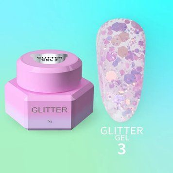 Блискітки для нігтів Glitter Gel №3 GB-003 фото