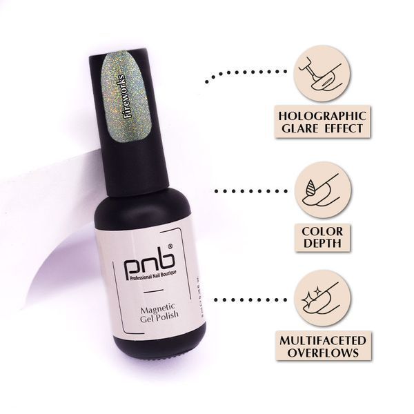 UV/LED Magnetic Gel Nail Polish Fireworks PNB 8 ml PNB-1507 фото