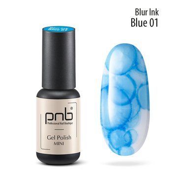 Аква-чорнила для дизайну нігтів PNB 01/Blur Ink PNB Blue/ блакитні 4 мл PNB-1911 фото
