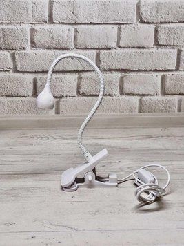 Лампа LED/UV гнучка на прищіпці 5W з USB Біла EXP-015 фото
