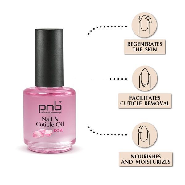 PNB Nail&Cuticle Oil, Rose, 15 ml PNB-6214 фото