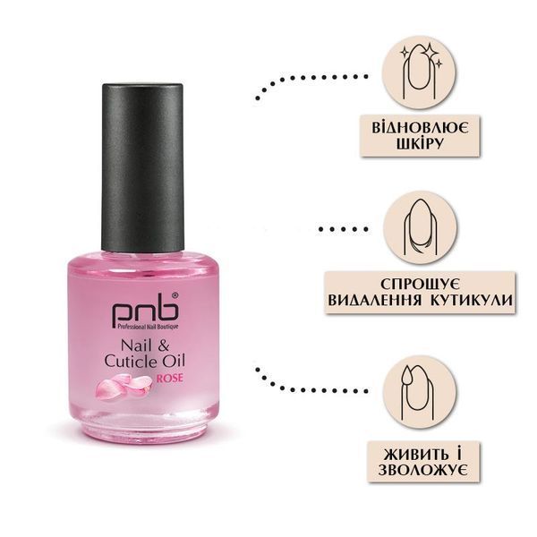PNB Nail&Cuticle Oil, Rose, 15 ml PNB-6214 фото
