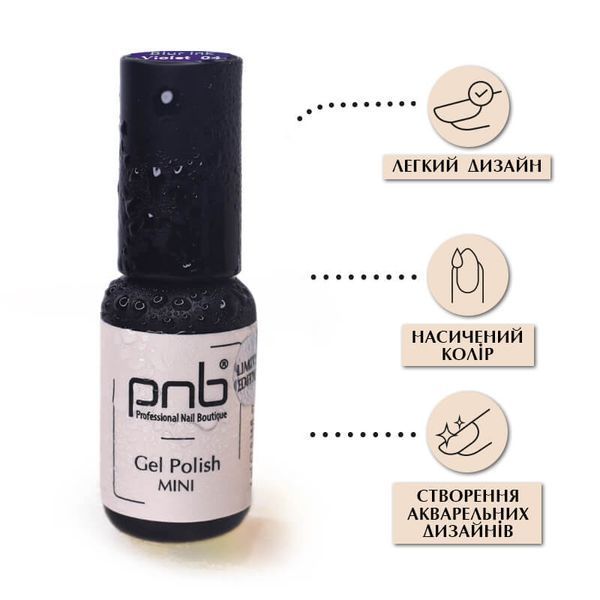 Аква-чорнила для дизайну нігтів PNB 04 / Blur ink Violet/ фиолетовие 4 мл PNB-1914 фото