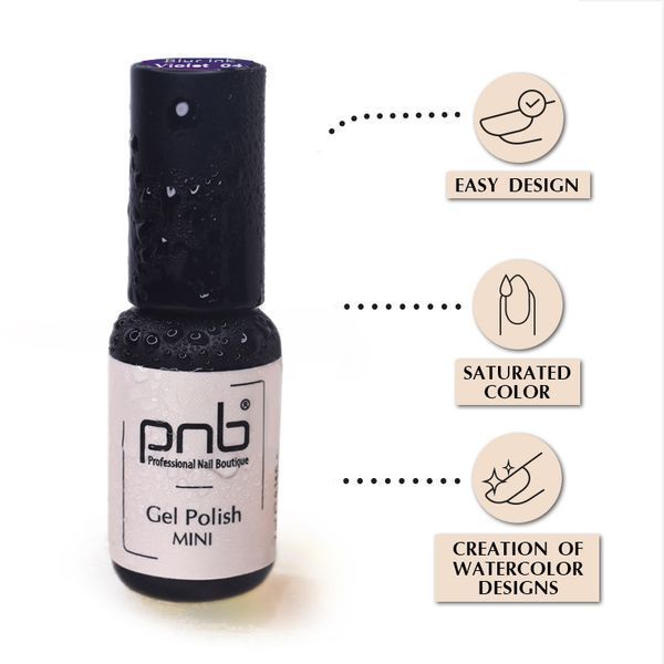 Аква-чорнила для дизайну нігтів PNB 04 / Blur ink Violet/ фиолетовие 4 мл PNB-1914 фото
