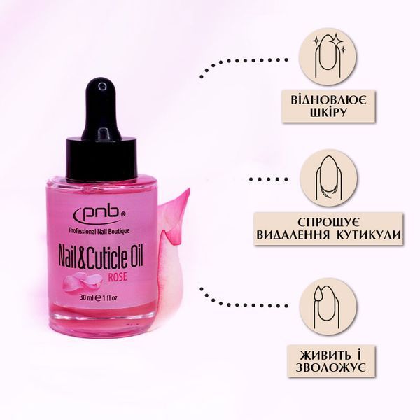 PNB Nail&Cuticle Oil, Rose, 30 ml PNB-6215 фото