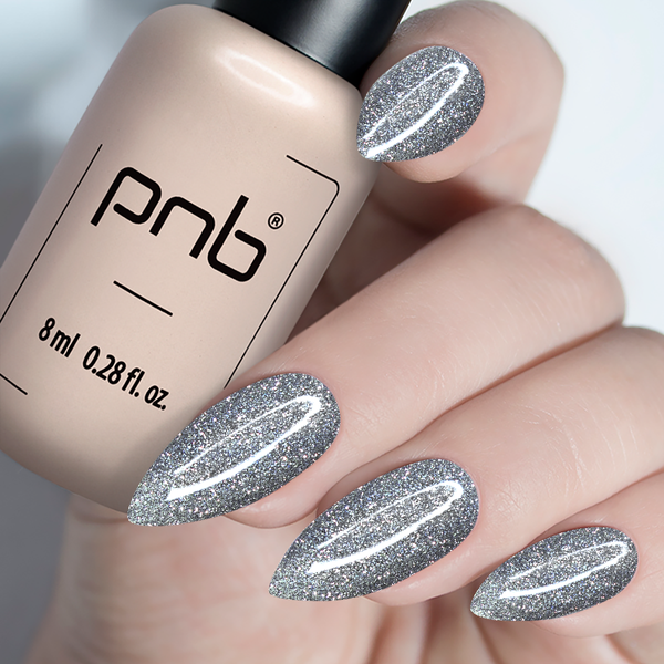 UV/LED Gel Polish SHOCK EFFECT 01 Silver PNB 8 ml PNB-2009 фото
