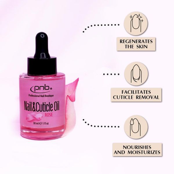 PNB Nail&Cuticle Oil, Rose, 30 ml PNB-6215 фото