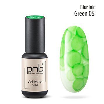 Аква-чорнила для дизайну нігтів PNB 06/ Blur ink Green/ зеление 4 мл PNB-1916 фото