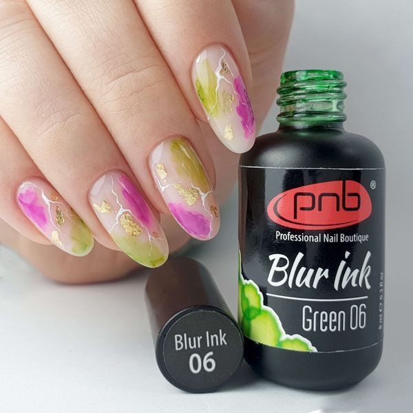 Аква-чорнила для дизайну нігтів PNB 06/ Blur ink Green/ зеление 4 мл PNB-1916 фото