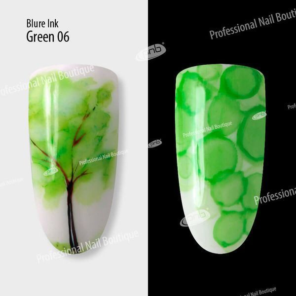 Аква-чорнила для дизайну нігтів PNB 06/ Blur ink Green/ зеление 4 мл PNB-1916 фото