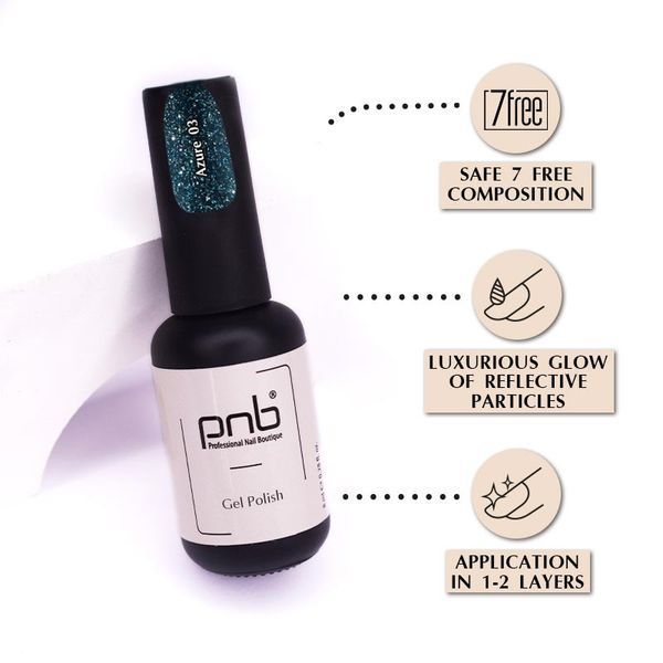 UV/LED Gel Polish SHOCK EFFECT 03 Azure PNB 8 ml PNB-2011 фото