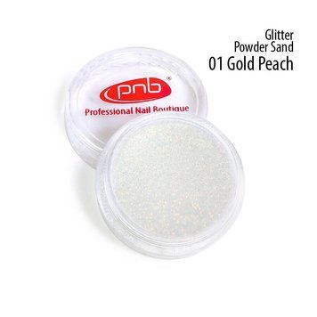 Пудра-песок PNB 01, золотисто-персикова /Glitter Sand Powder 01 Gold Peach, 1 г (6 шт/упак) PNB-8011 фото