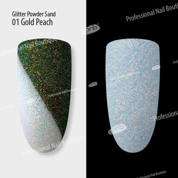 Пудра-песок PNB 01, золотисто-персикова /Glitter Sand Powder 01 Gold Peach, 1 г (6 шт/упак) PNB-8011 фото