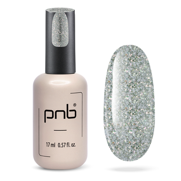 PNB UV/LED Strong Iron Gel, 029 Silver Galaxy, 17 ml PNB-4422 фото