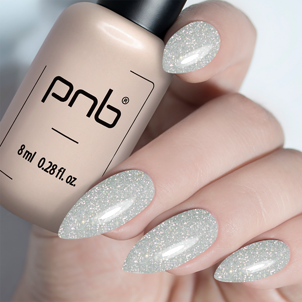 PNB UV/LED Strong Iron Gel, 029 Silver Galaxy, 17 ml PNB-4422 фото